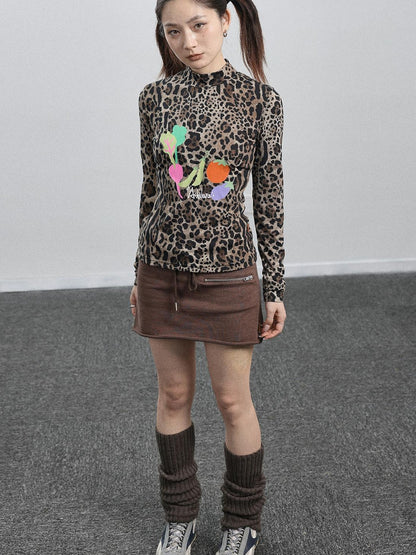 Achihara Women S Leopard Print Long Sleeve Tops