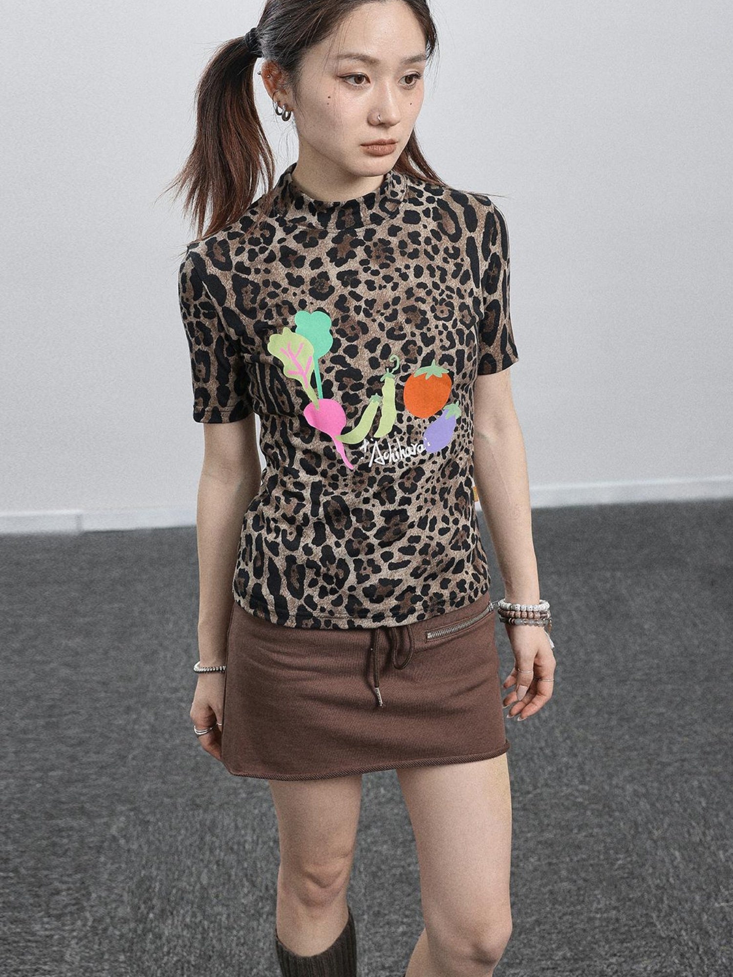 Achihara Women S Leopard Print Long Sleeve Tops