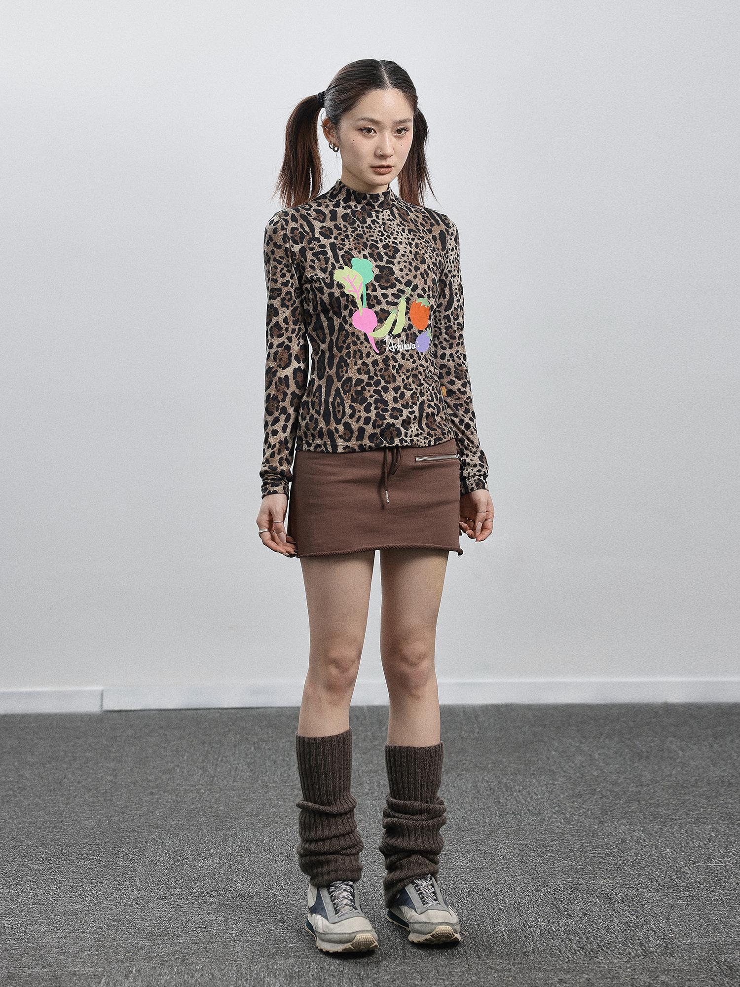 Achihara Women S Leopard Print Long Sleeve Tops