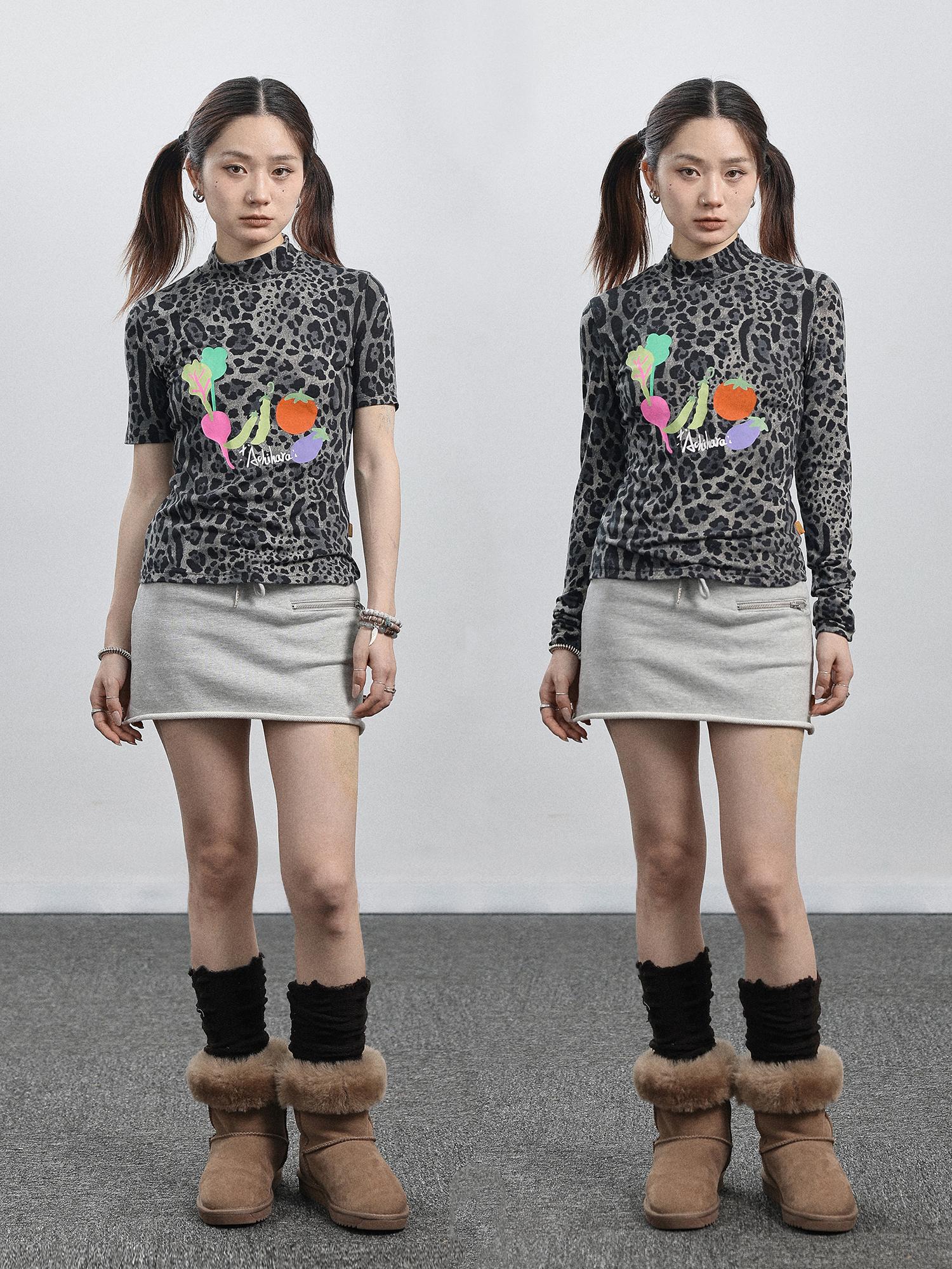 Achihara Women S Leopard Print Long Sleeve Tops