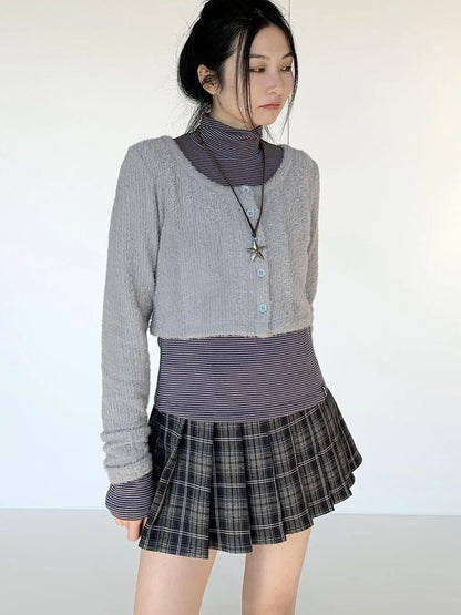 Women S Striped High Neck Long Sleeve T-Shirt