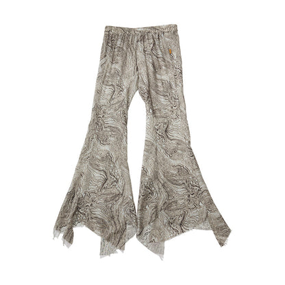Achihara Pleated Skirt &amp; Flared Pants Set In Blending Colors For All Seasons