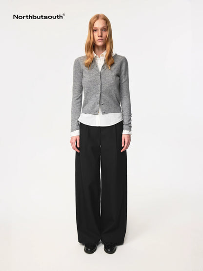 Wool Dog Paw Lace Knit Cardigan