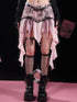 WSW WUSHENWU Wsw Asymmetrical Deconstructed Denim Skirt Black Pink Original Design