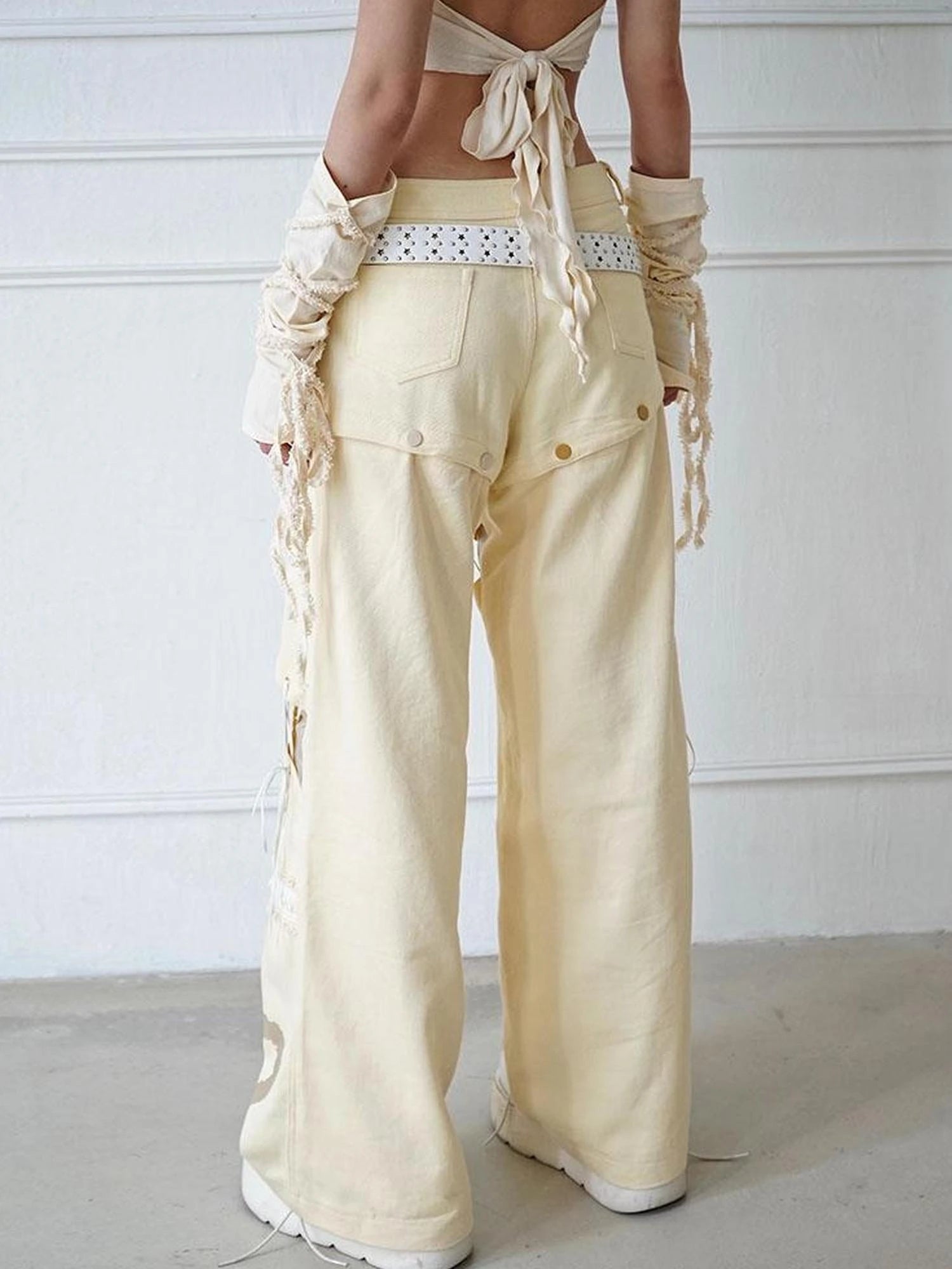 Wsw Redemption Light Beige Multi Functional Detachable Shorts Jeans