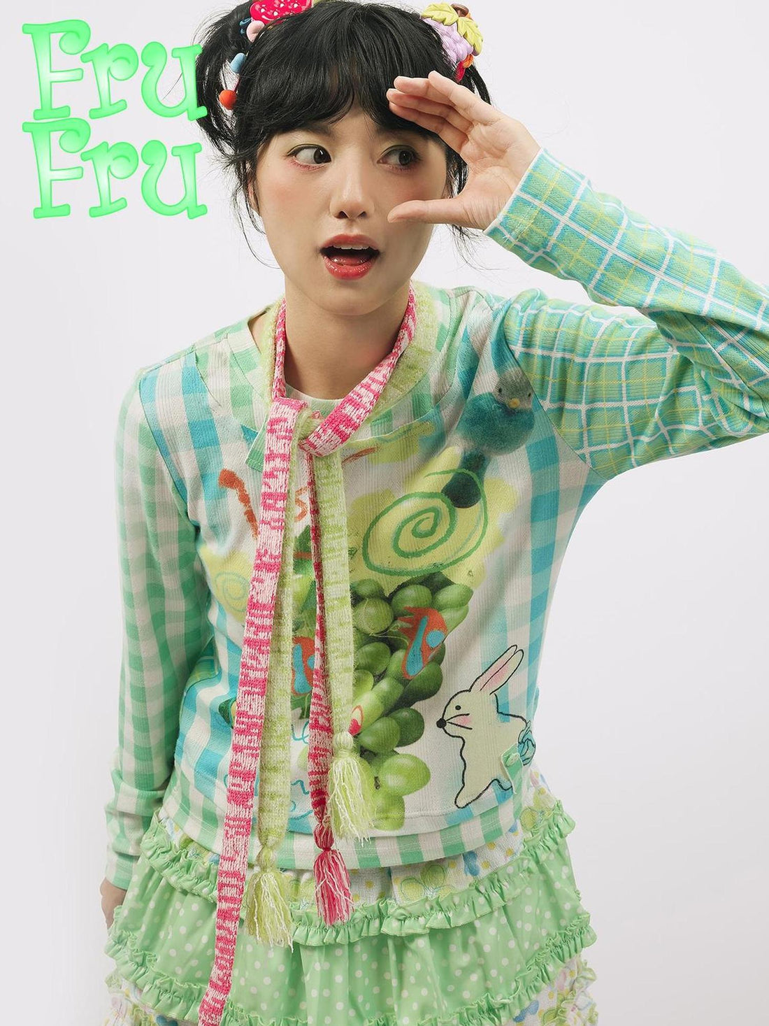 Frufru Gulu Y2K Candy Scarf Multicolor Autumn Decor For Girls