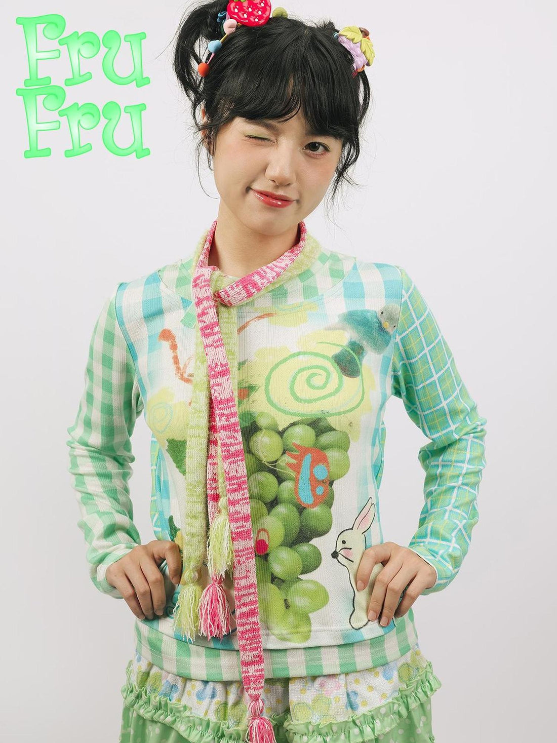 Frufru Gulu Y2K Candy Scarf Multicolor Autumn Decor For Girls