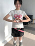 Y2K Cartoon Love Graphic Slim Fit White T-Shirt Tee