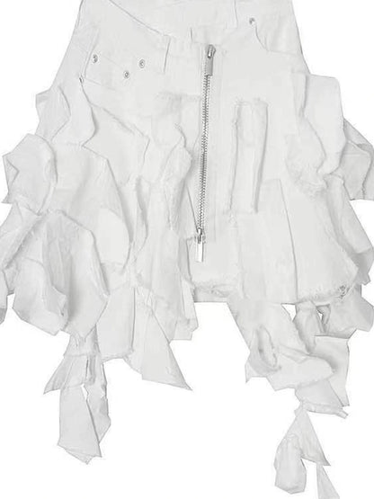 Y2K Cross Lace Denim Mini Skirt