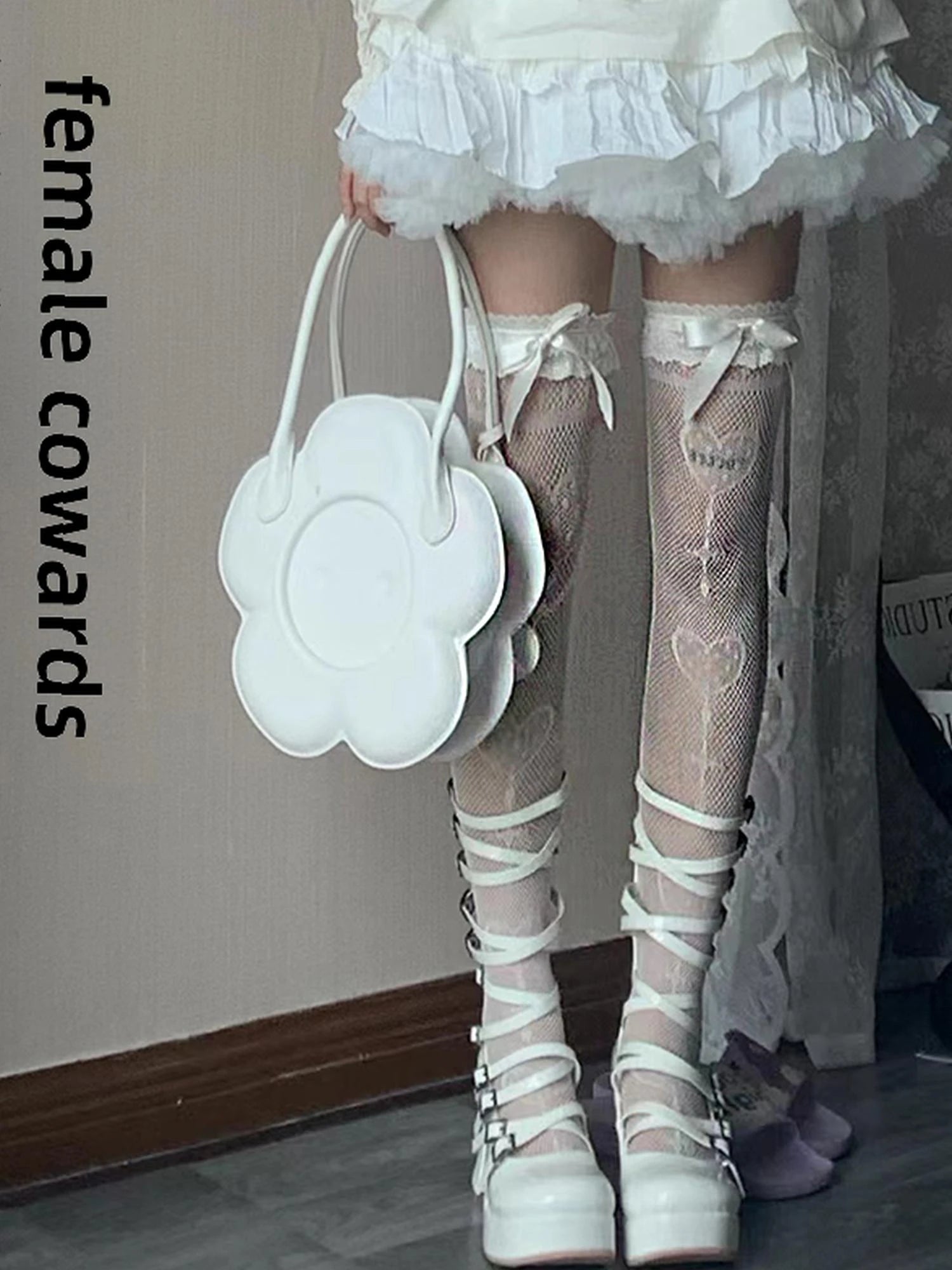 Y2K Fishnet Socks With Print Dark Sweet Femme Punk Style