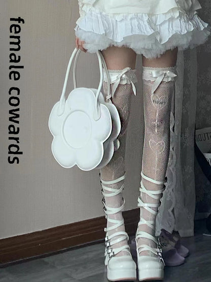 Y2K Fishnet Socks With Print Dark Sweet Femme Punk Style