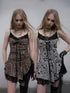 NO ROMANCE Y2K Harajuku Cheetah Lace Trim Slim Dress