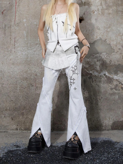 Y2K Low Rise Flared Pants Sexy Punk Style For Spring