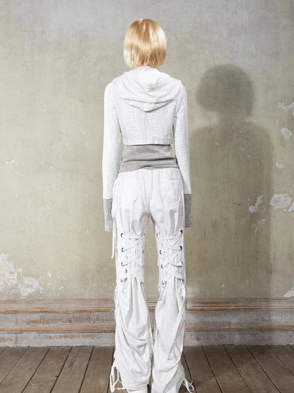 Y2K Low Rise Ripped Wide Leg Punk Denim Pants