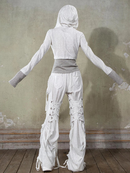 Y2K Low Rise Ripped Wide Leg Punk Denim Pants