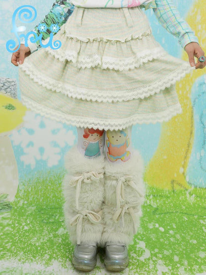 Y2K Rainbow Duo Cake Contrast Winter Pastel Dress Match