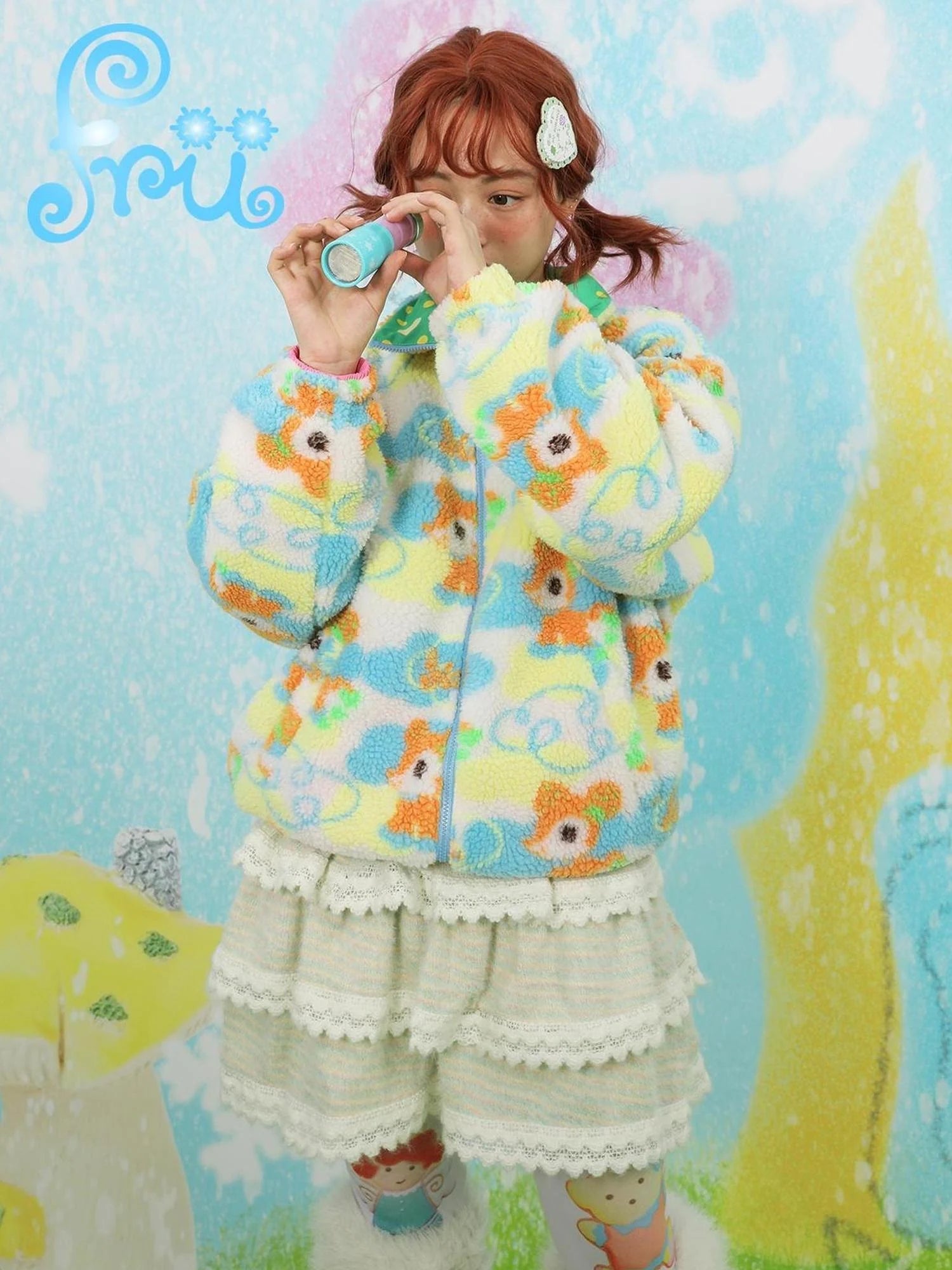 Y2K Rainbow Duo Cake Contrast Winter Pastel Dress Match