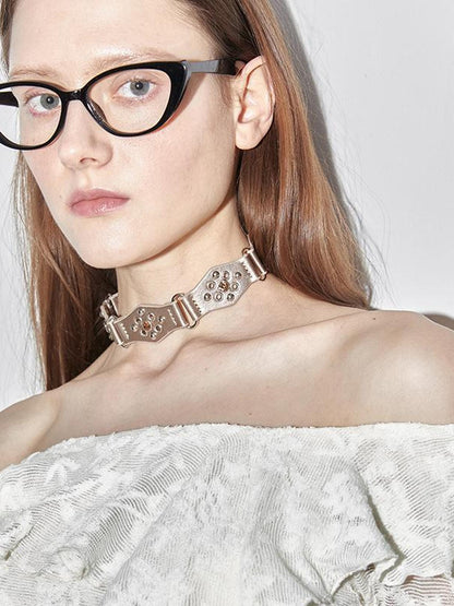 2th Desire Y2K Retro Choker Leather Collar Necklace