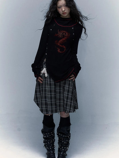 Y2K Retro Hooded Rhinestone T-Shirt
