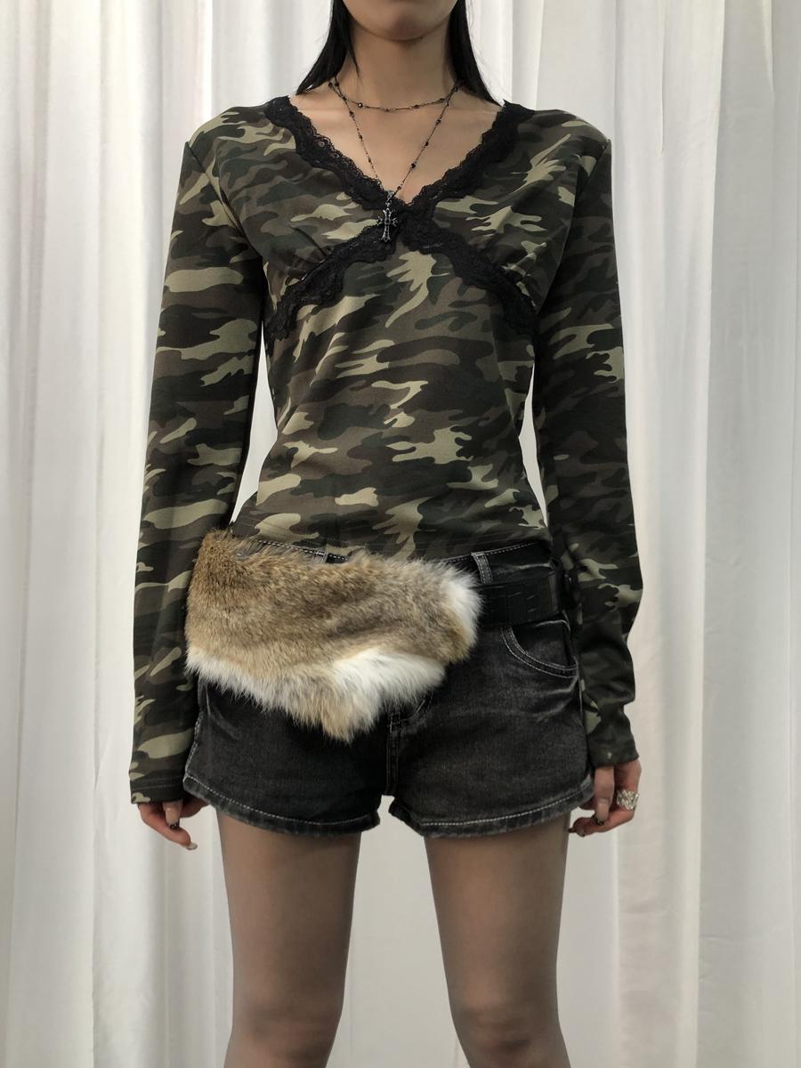 ang project Y2K Shibuya Girly Faux Fur Belt Accessories