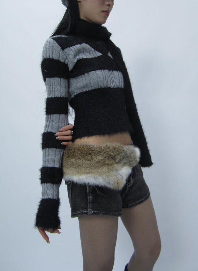 ang project Y2K Shibuya Girly Faux Fur Belt Accessories
