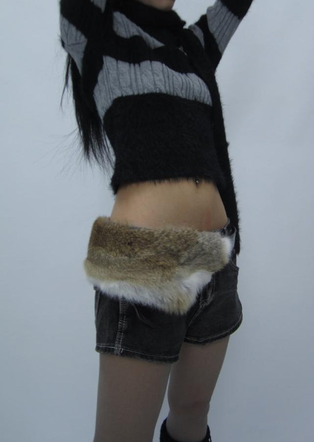 ang project Y2K Shibuya Girly Faux Fur Belt Accessories