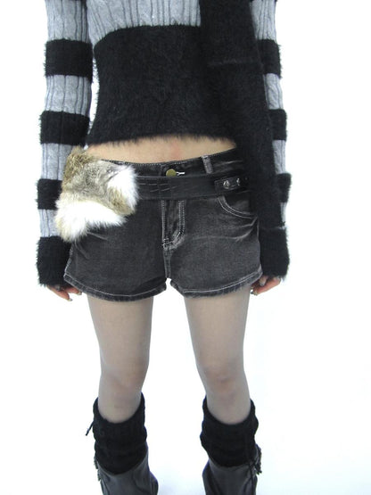 ang project Y2K Shibuya Girly Faux Fur Belt Accessories