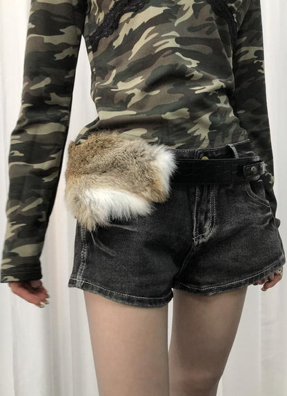 ang project Y2K Shibuya Girly Faux Fur Belt Accessories