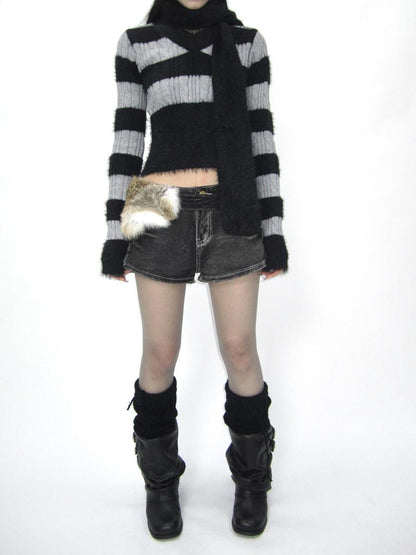 ang project Y2K Shibuya Girly Faux Fur Belt Accessories