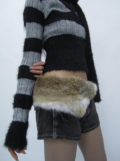ang project Y2K Shibuya Girly Faux Fur Belt Accessories