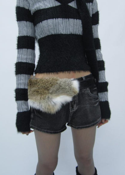 ang project Y2K Shibuya Girly Faux Fur Belt Accessories