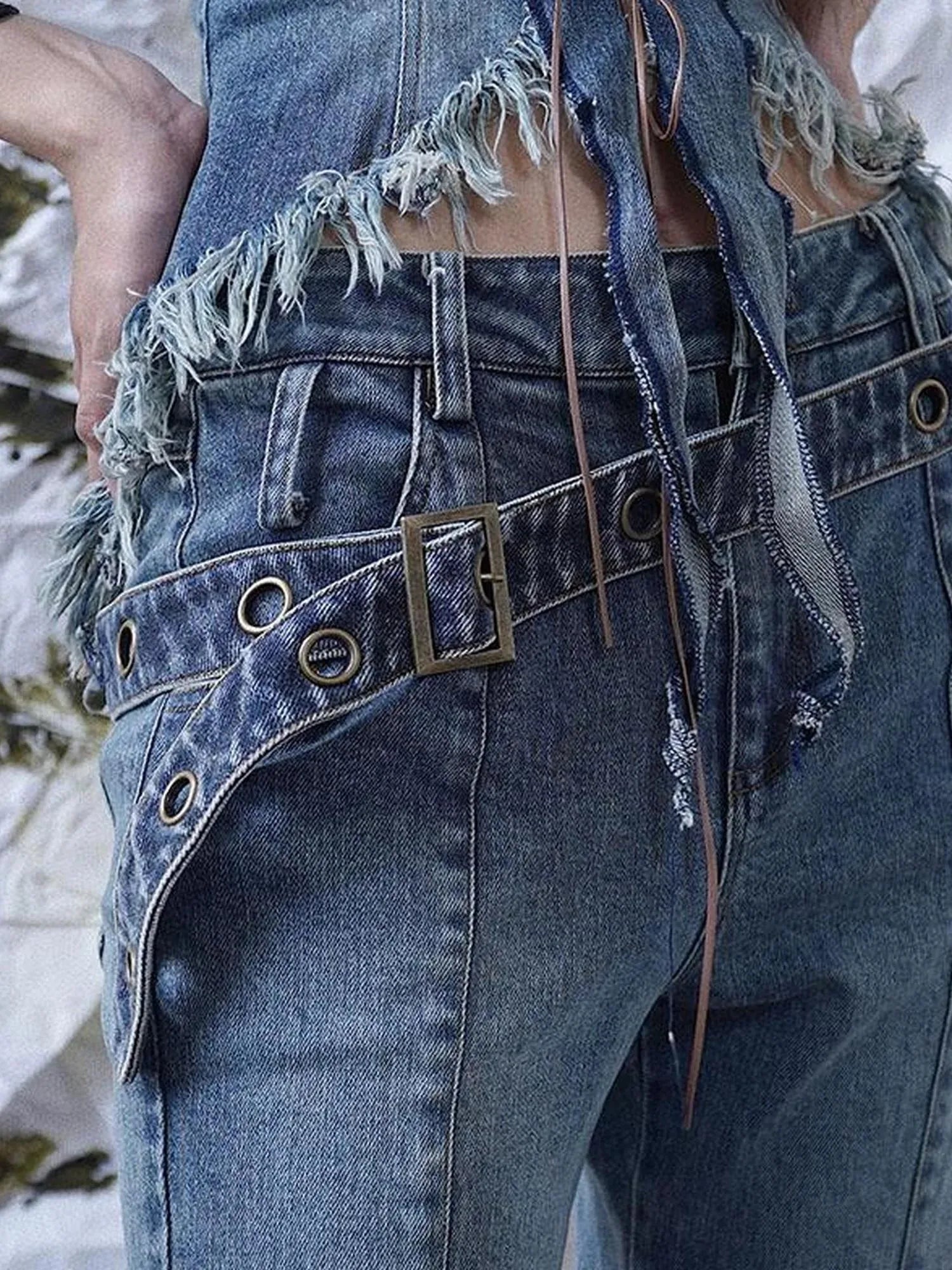Y2 K Vintage Denim Belt Retro Styling Unisex Accessory