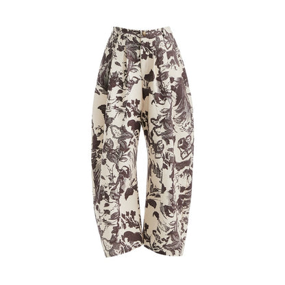 YOSHUYUKI_Beige_Floral_Print_Curved_Cut_Women&