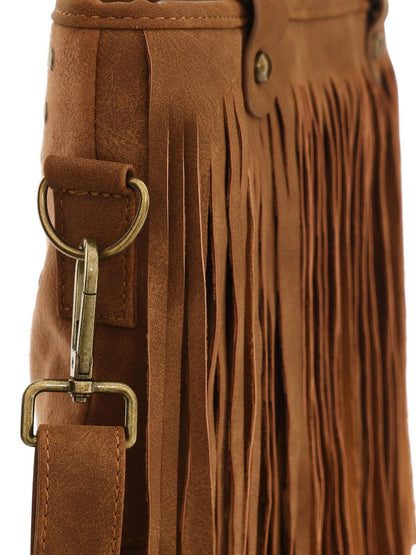 YOSHUYUKI Black Brown Two Tone Vintage Stud Geometric Tassel Punk Women&