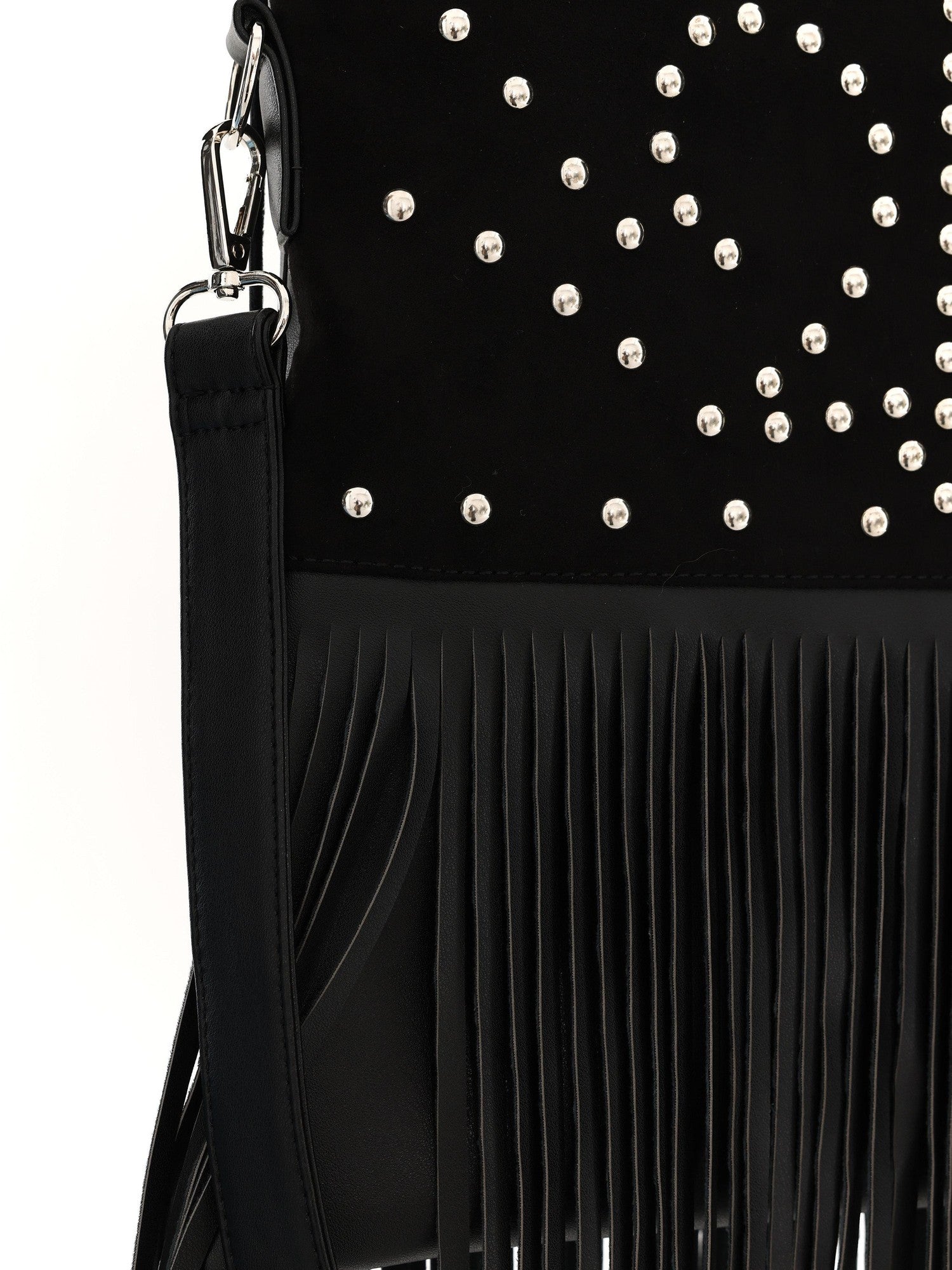 YOSHUYUKI Black Brown Two Tone Vintage Stud Geometric Tassel Punk Women&