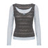 YOSHUYUKI_Blue_Gray_Diamond_Lace_Faux_Layered_Stretch_Knit_Women&