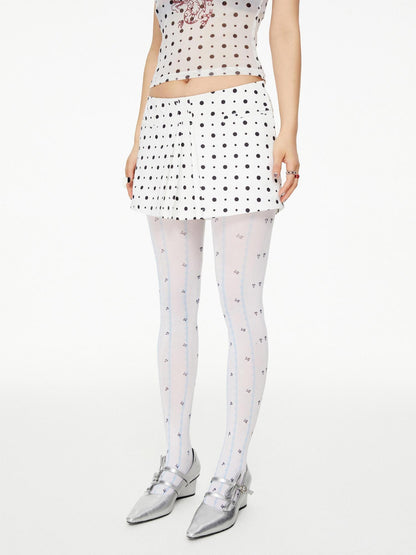 YOSHUYUKI Blue Thorn Stripe Polka Dot Print Women&