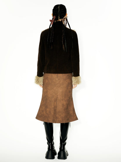 YOSHUYUKI Brown Studded Punk Fishtail Structured Women&