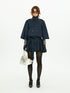 YOSHUYUKI_Cape_Sleeve_Double_Breasted_Stand_Collar_Belted_Women&