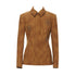 YOSHUYUKI_Chestnut_Suede_Rhinestone_Waist_Cinch_Slim_Blazer_Women&