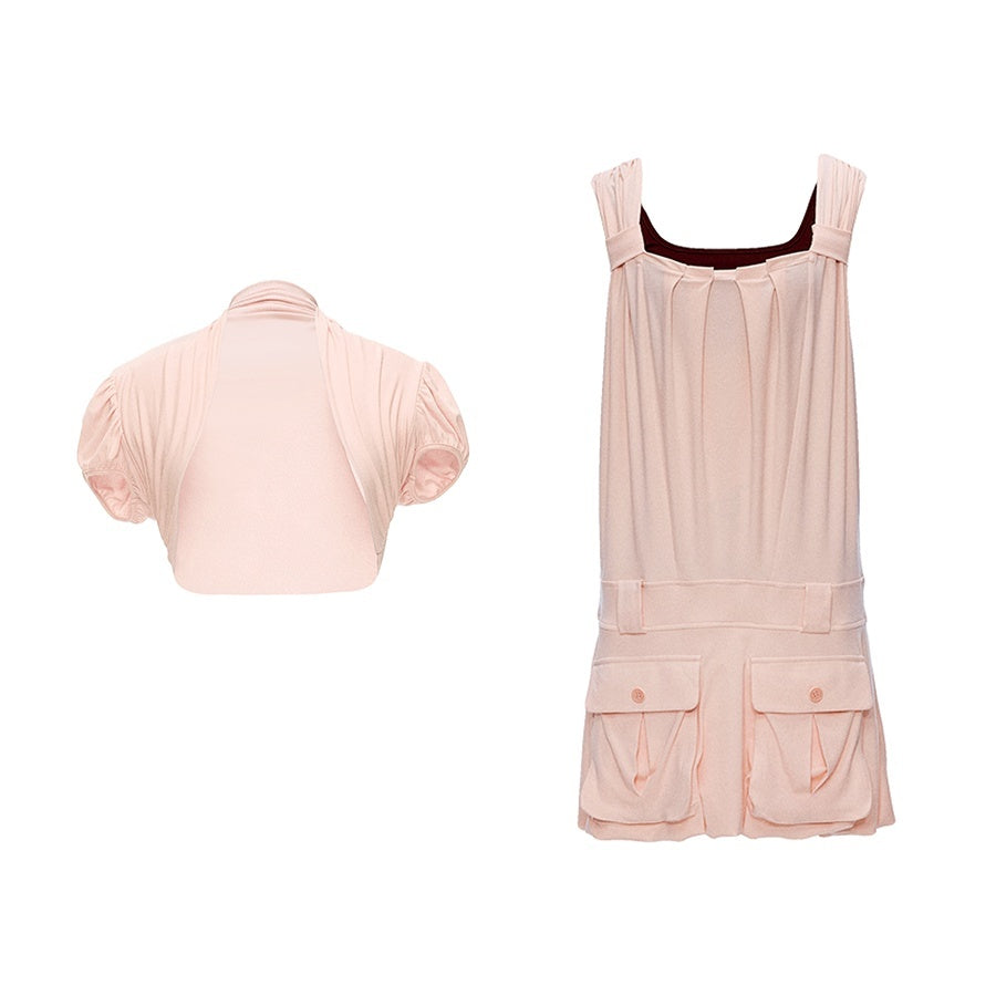YOSHUYUKI_Colorblock_Pink_Orange_Large_Pocket_Knit_Vest_Women&