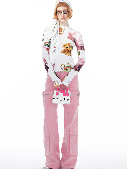 YOSHUYUKI Colorful Button Print Scarf