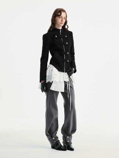 YOSHUYUKI Comfort Stretch Casual Jogger Women Natural Waist Button Fly Poly Cotton Pants