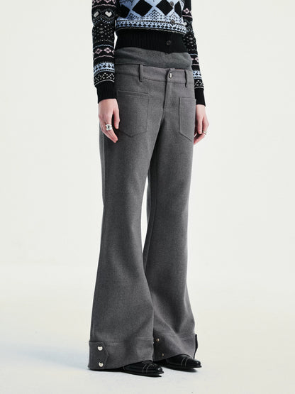 YOSHUYUKI Comfort Stretch Casual Jogger Women Natural Waist Button Fly Poly Cotton Pants-4
