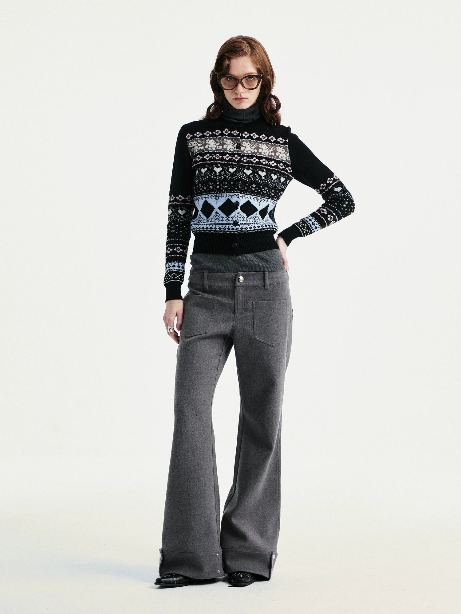 YOSHUYUKI Comfort Stretch Casual Jogger Women Natural Waist Button Fly Poly Cotton Pants-5