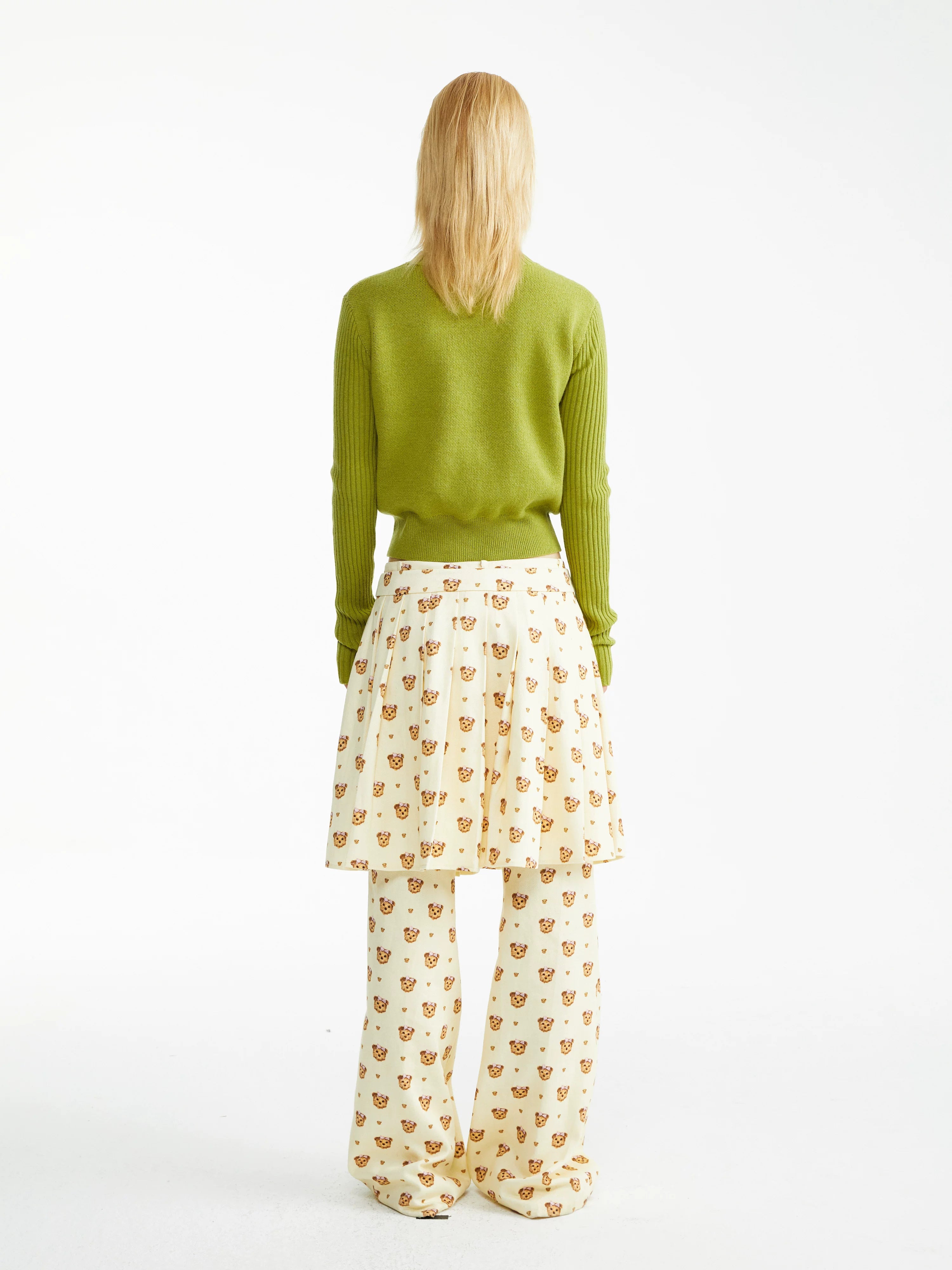 YOSHUYUKI Cozy Acrylic Wool Pullover Casual Cropped Crew Neck Animal Print Sweater-5