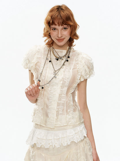 YOSHUYUKI Cream Jacquard Vintage Court Women&