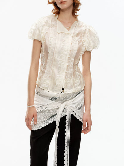 YOSHUYUKI Cream Jacquard Vintage Court Women&