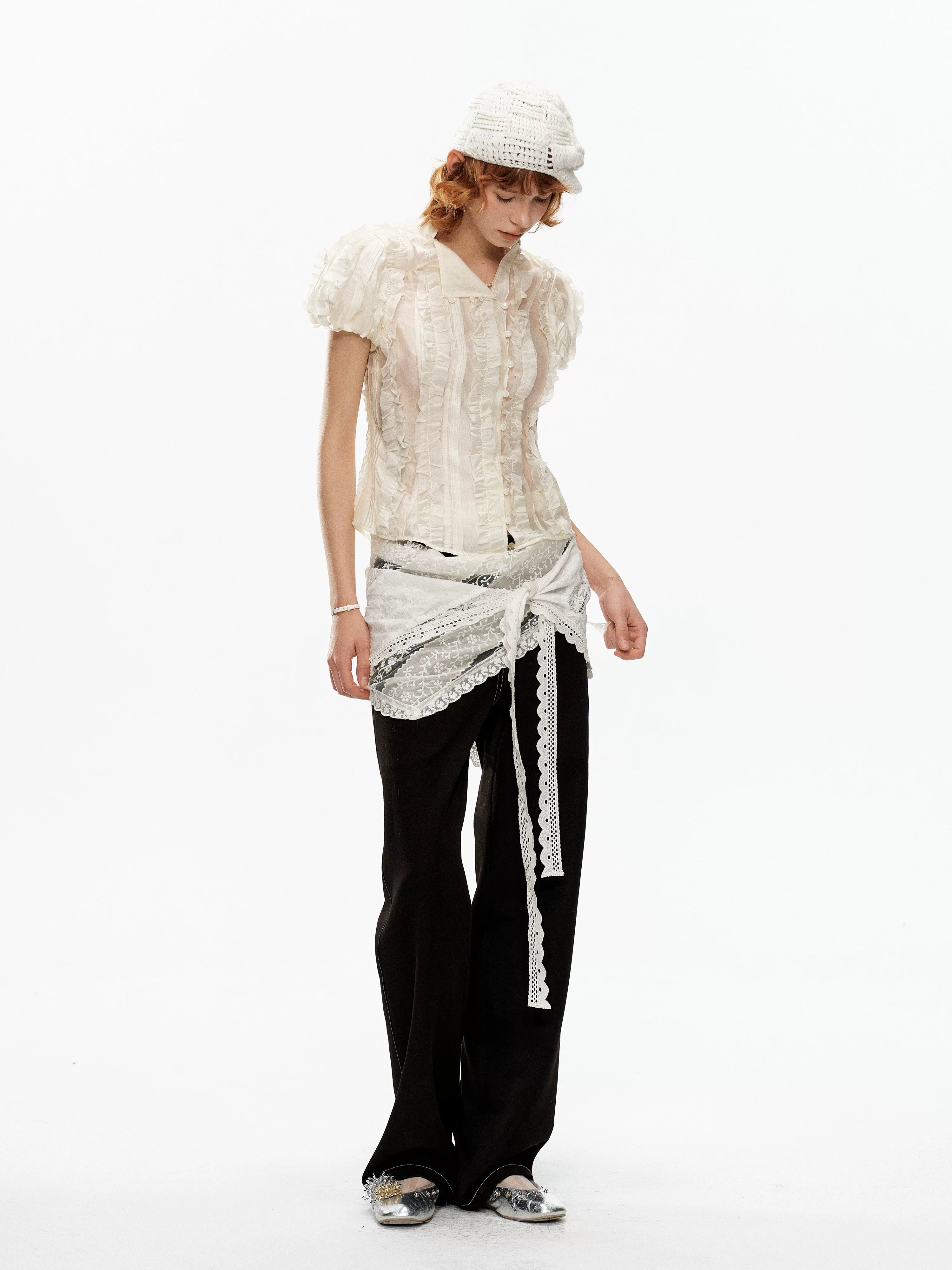 YOSHUYUKI Cream Jacquard Vintage Court Women&
