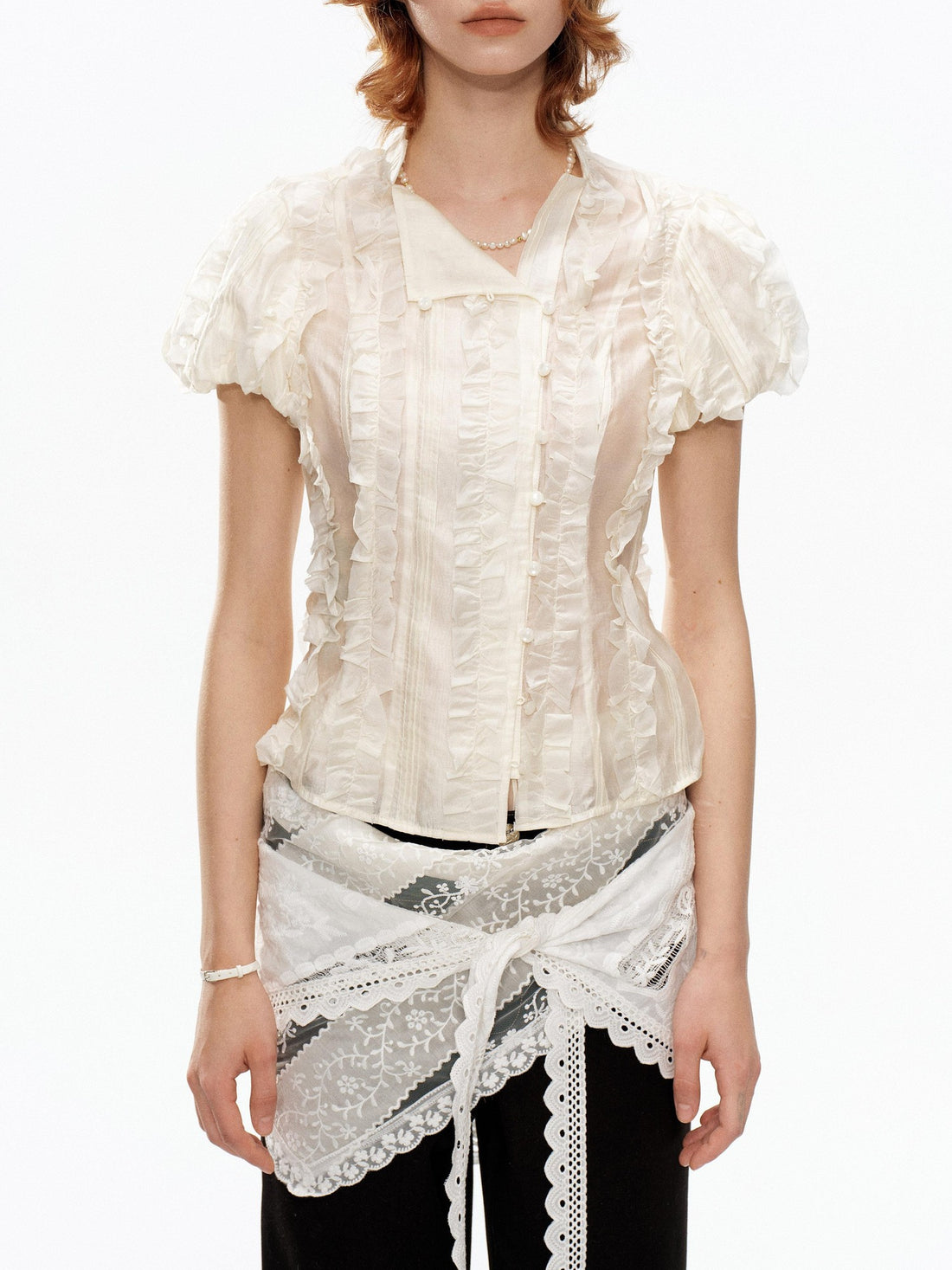 YOSHUYUKI Cream Jacquard Vintage Court Women&